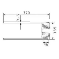 Palec zgrabiarki 370x135mm, pasuje do Claas
