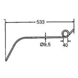 Palec zgrabiarki 370x90mm, pasuje do Claas