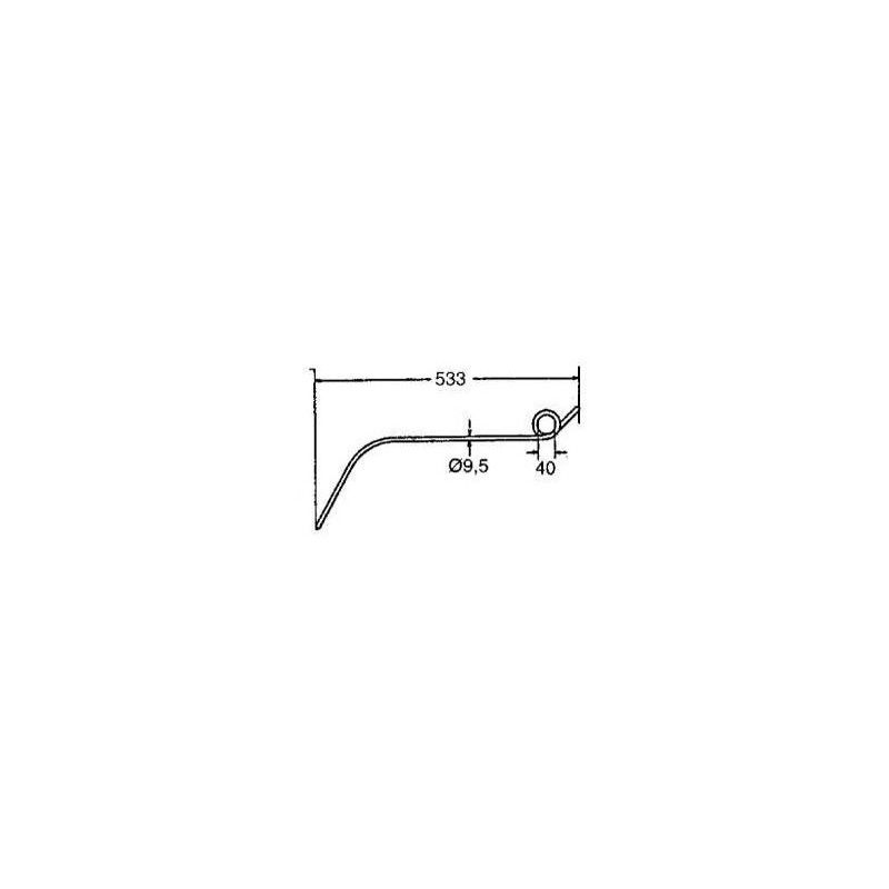 Palec zgrabiarki 370x90mm, pasuje do Claas