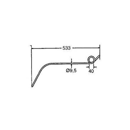 Palec zgrabiarki 370x90mm, pasuje do Claas