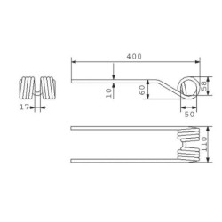 Palec zgrabiarki 400x110mm, pasuje do Claas