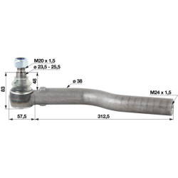 Końcówka drążka F339300020270, Farmer 309, 310, 311, 312