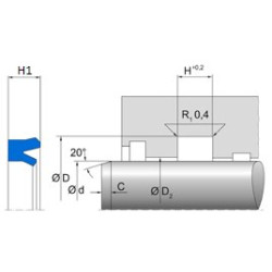 Uszczelnienie dławocowe TTI 35x43x10(11)