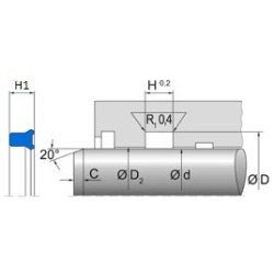 Uszczelnienie dławocowe TTS 025x33x6(7)