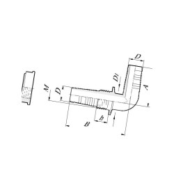 Złącze Grodziowa 90° Do Węża 15÷17mm Pod Nakrętkę 1/2”