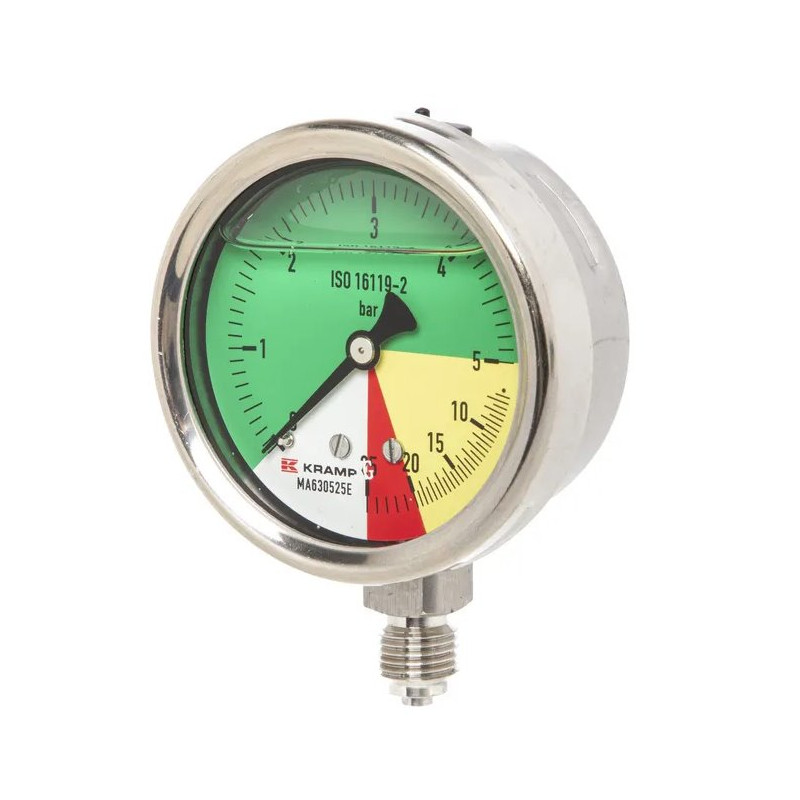 Manometr opryskiwacza 100mm, 0-25 bar, 1/4" dolne, MA100525E