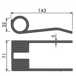 Palec podbieracza, 143/72/31,4 fi 4,8mm, New Holland