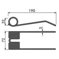 Palec podbieracza, 189/70/32 fi 5,0mm, New Holland