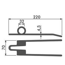 Palec podbieracza, 220/70/32 fi 4,5mm