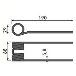 Palec podbieracza, 190/68/0 fi 5,6mm, pasuje do Claas