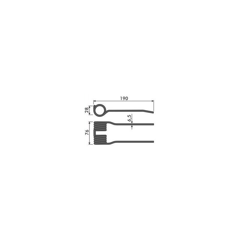 Palec podbieracza, 190/76/28 fi 6,0mm, pasuje do Claas