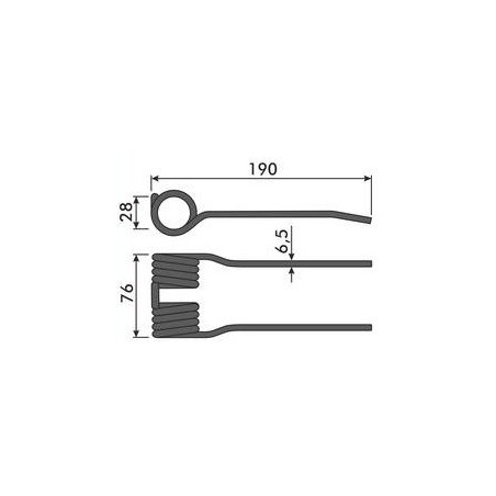 Palec podbieracza, 190/76/28 fi 6,0mm, pasuje do Claas