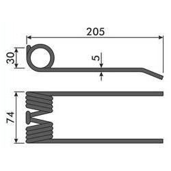 Palec podbieracza, 195/75/30 fi 5,0mm, pasuje do Claas