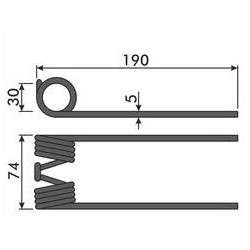 Claas 000860350.0, 860350.0, Palec motowideł, L-190, fi5mm
