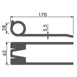 Palec sprężysty podbieracza Deutz-Fahr VF06572888 Deutz Fahr 9006572888009