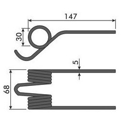 Palec podbieracza, 154/64/30 fi 5,0mm