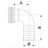 Złącze węża by-pass 90° 40mm Arag 460140