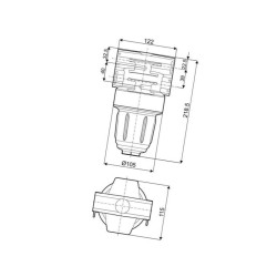 Filtr Liniowy T2 Inox 50mesh Wkład Niebieski