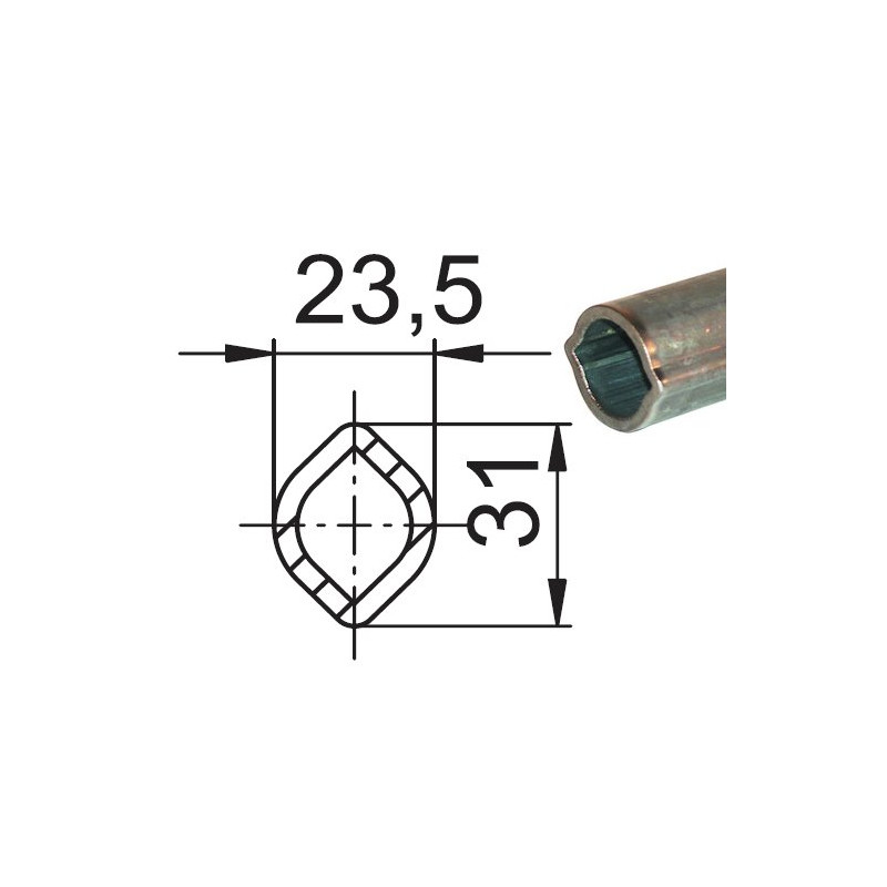 Rura cytryna wew. 00C 23,5x31 x3,5 L1000 powlekany Walterscheid