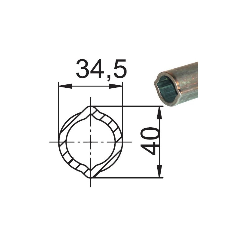Rura cytryna wew. 34,5x40 0V-130cm STD Walterscheid
