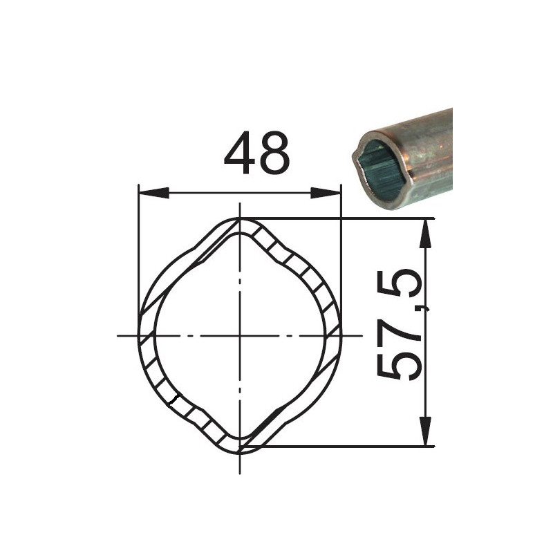 Profil 2A 48x57,5x4 L1500 STD 081684Z15