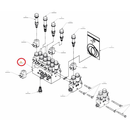 Blok zaworów isobus A133285161 Kverneland 9133285161003