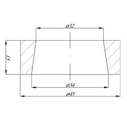 Tuleja spawana 45x15mm- 32/34 5193FT1004 Kramp 8716106620913