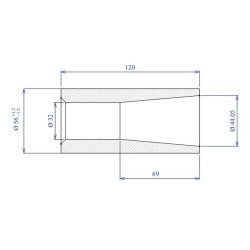 Tuleja zęba 56x120mm 32/44 firmy Saut du Tarn 5193FT1015