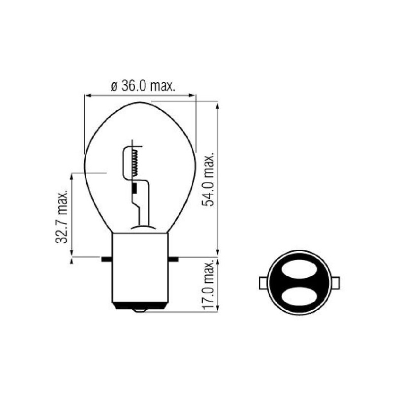 Żarówka 12V 35/35 S2 BA20d Żarówki KRAMP