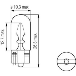Żarówka W2,1x9,5d 12V 3W Kramp 8716106940882