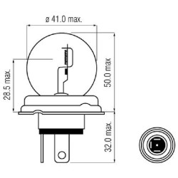 Żarówka 24V 55/50W P45t Żarówki KRAMP