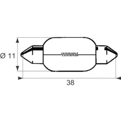 Żarówka rurkowa, 12 V, 10 W, SV8,5 Żarówka rurkowa Safra 8713749001116