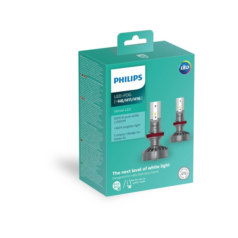 Żarówka LED H8 12V PGJ19-1 biała Philips Żarówki LED Philips H8 PGJ19-1 (BRAK NORMY ECE)