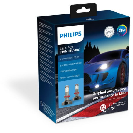 Żarówka LED H8 13.2V PGJ19-1 biała Philips Żarówki LED Philips H8 PGJ19-1 (BRAK NORMY ECE)