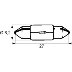Żarówka rurkowa, 24 V, 3 W, SV6 Żarówka rurkowa Safra 8713749000942