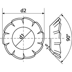 Podkładka sprężysta wachlarzowa M8x15.3x0.5 mm, stal ocynk DIN6798