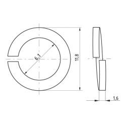 Podkładka sprężysta M6x11.8x1.6 mm, stal ocynk DIN172a kg Kramp 5700037491134