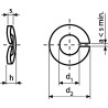 Podkładka sprężysta łukowa M4x7.6x0.8 mm, stal ocynk DIN128a Kramp 8716024536907