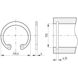 Pierścień segera wewnętrzny 160x4,0 mm Kramp 5700033445568