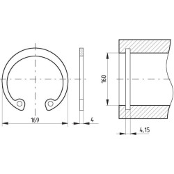 Pierścień segera wewnętrzny 160x4,0 mm Kramp 5700033445568