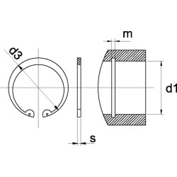 Pierścień segera wewnętrzny 22x1,0 mm A1 Kramp 8716106627363