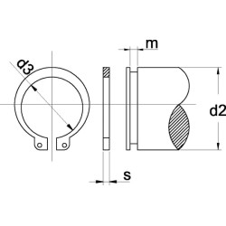 Pierścień zabezpieczający zewnętrzny , 5 mm