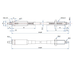 Ładowacz czołowy - Linka do kulki 2500 mm Dura D018ZAK250