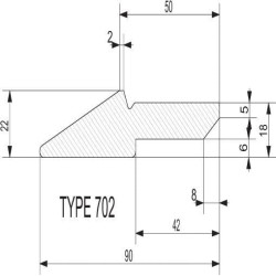 Lemiesz łyżki 90x22 mm x2.1 m HB250