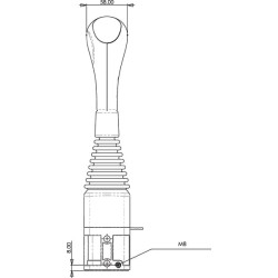 Ładowacz czołowy - Joystick bez przycisków do linek z kulką Indemar 5193-IMCL60200B