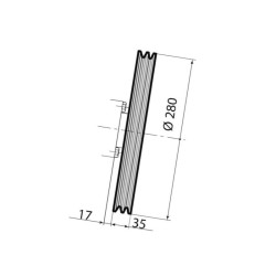 Koło pasowe rowkowe 280 mm AR1504 Annovi Reverberi