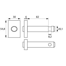 L158186 John Deere Sworzeń wieszaka poziomującego 20.1x82 mm Vapormatic 5035776667299
