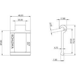 Rozrzutnik obornika - Ogniwo łańcucha T 59,0mm Kohlswa Kohlswa Kedjan 8719607065078