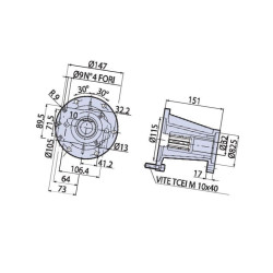 Wsp.pom. 1 3/8"-OMP/OMR 32 mm AR1569 Annovi Reverberi