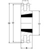 Koło łańcuchowe 25 zębów 10B-2(5/8"x3/8") Taper Lock 2012 Kramp 8719607039499